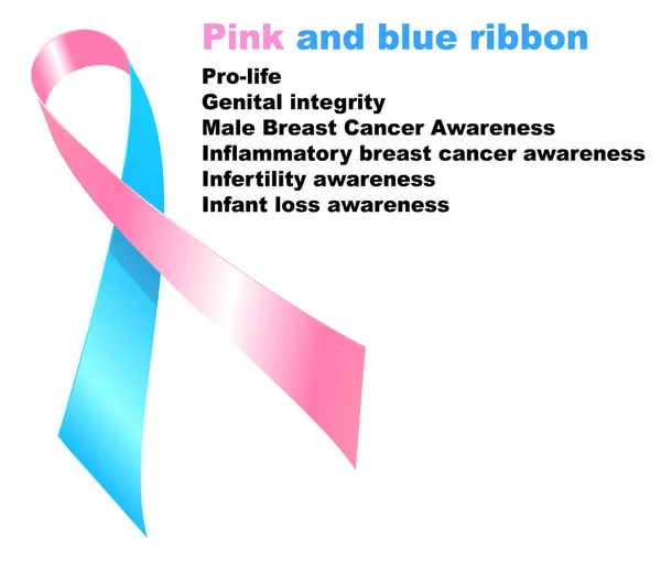 粉色和蓝色丝带 — 图库矢量图片
