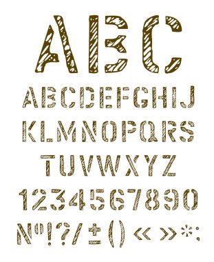 Stencil letters set. clipart