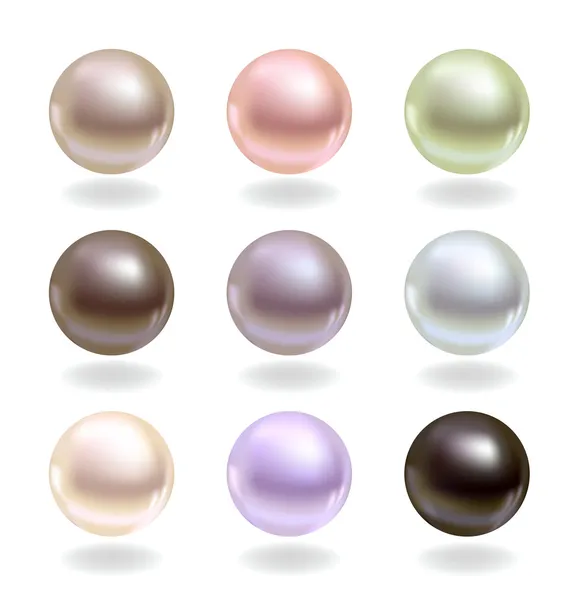 異なる色の真珠 — ストックベクタ