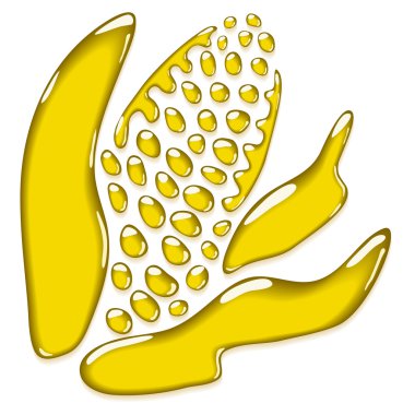 Corn oil. Stylized silhouette of corncob. clipart