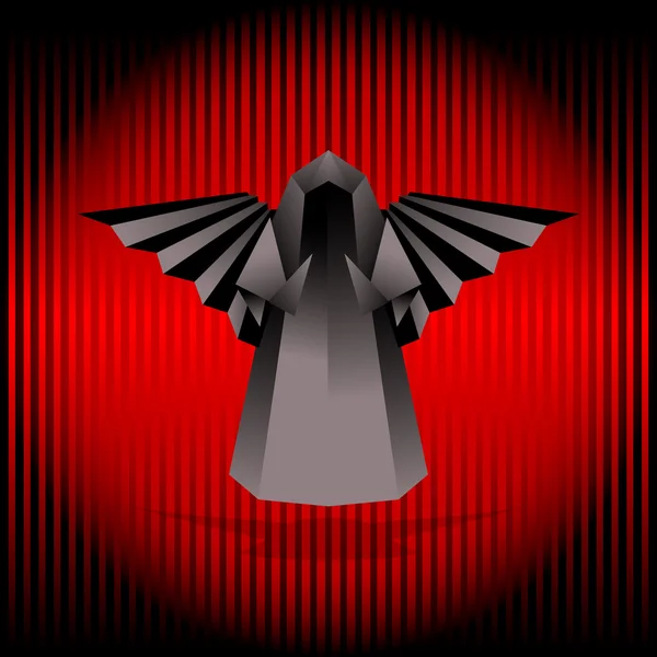 Schwarzer Origami-Engel. — Stockvektor