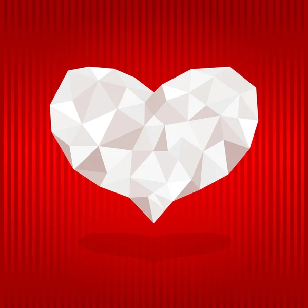 Origami Herz auf rotem Hintergrund. — Stockvektor