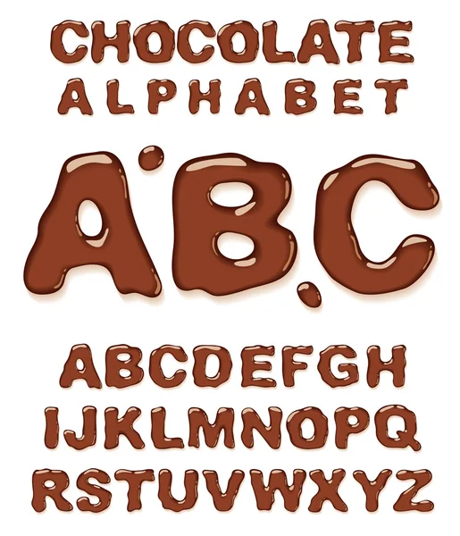 Alfabeto del cioccolato . — Vettoriale Stock
