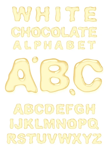 Алфавит белого шоколада . — стоковый вектор