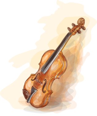 Violin. Vatercolor style. clipart