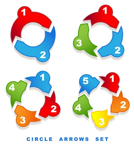 Ensemble de flèches cercles . — Image vectorielle