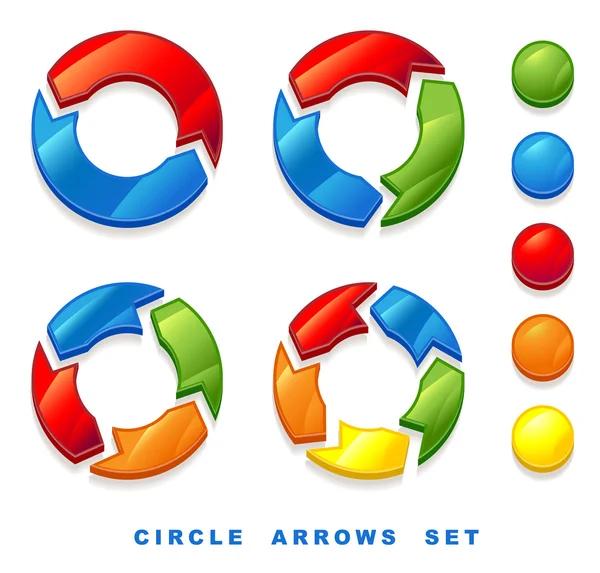 Ensemble de flèches cercles . — Image vectorielle