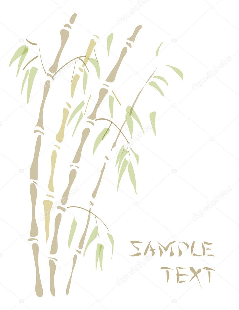Bamboo. Watercolor style.