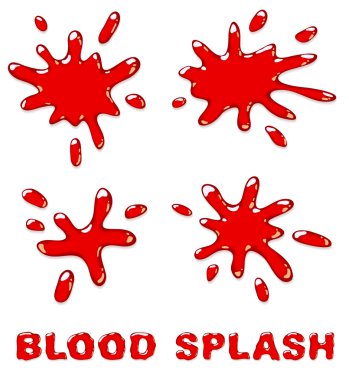 Blood splash set. clipart