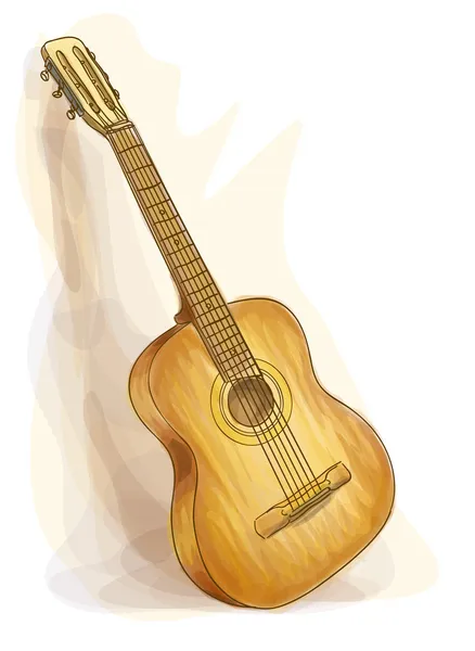Guitarra. Estilo acuarela . — Archivo Imágenes Vectoriales