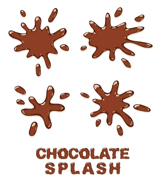 Chocolate splash set. — Stock Vector