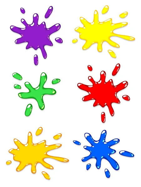Paintball color splash set. — Stock Vector
