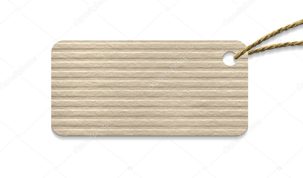 Cardboard tag with rope.