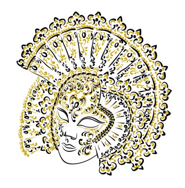 Venetian carnival mask. clipart