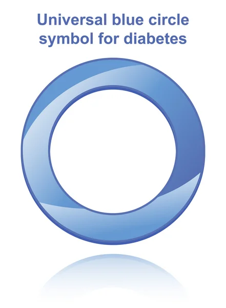 糖尿病のための普遍的な青色の円シンボル — ストックベクタ