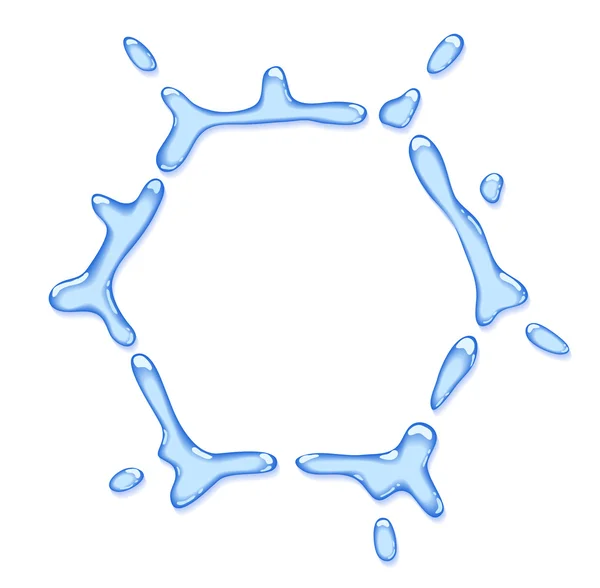 Víz hexahedron splash. — Stock Vector