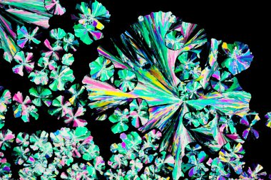 Citric acid crystals in polarized light clipart