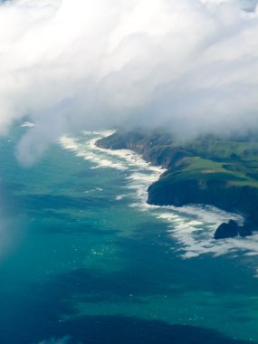 tasman Denizi kıyısında nz north Island havadan görünümü