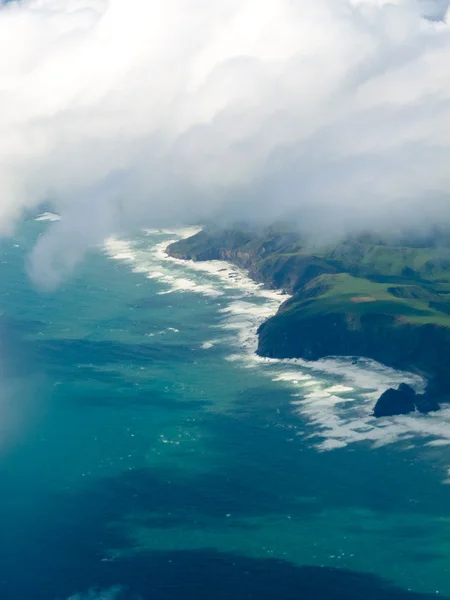 Flygfoto över tasmanska havet stranden nz north island — Stockfoto