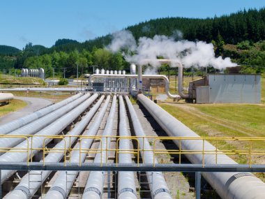 Wairakei geothermal power station in New Zealand clipart