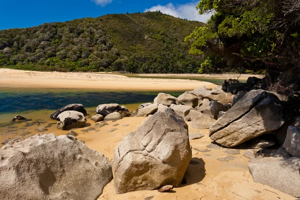 花岗岩巨石在阿贝尔塔斯曼 np、 新西兰 — 图库照片