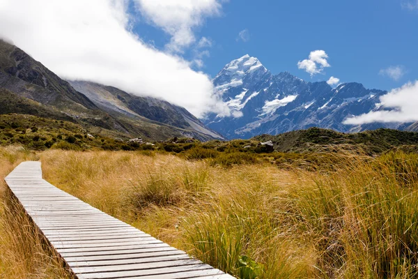 Hooker Valley w Aoraki, Mt Cook, Alpes del Sur, Nueva Zelanda —  Fotos de Stock