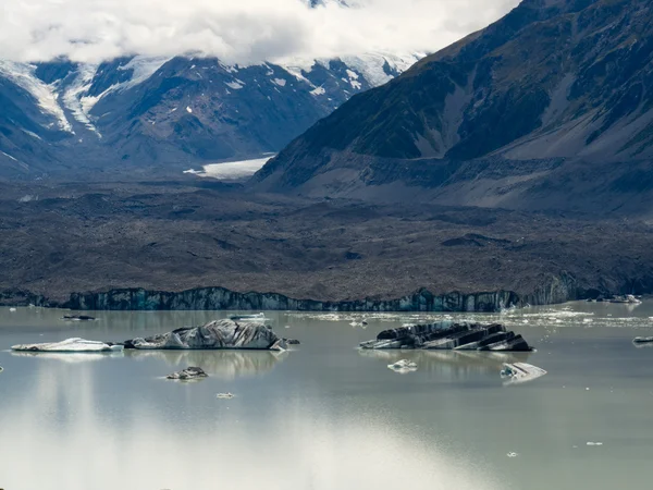 Np Tasman Buzulu göl buzdağları aoraki mt cook — Stok fotoğraf