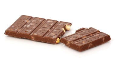 Broken chocolate bar witg peanuts clipart