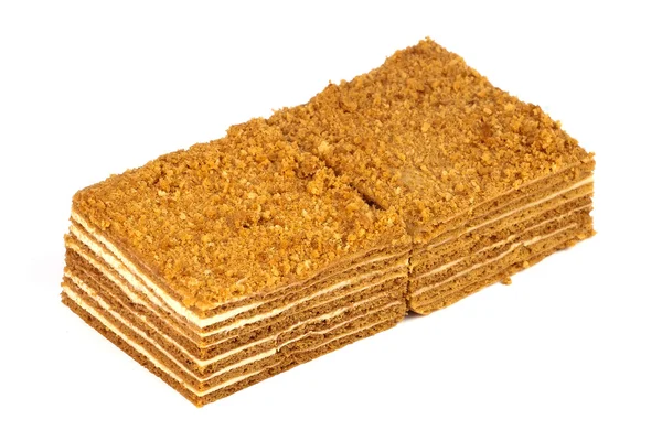 Two portions of honey cake — Stock Photo, Image