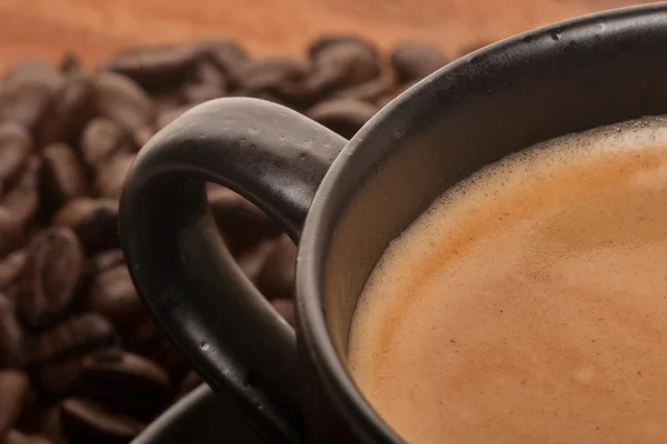 ブラック コーヒー一杯のクローズ アップ — ストック写真