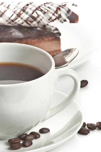 Coffee with chocolate cake — Stock Photo, Image
