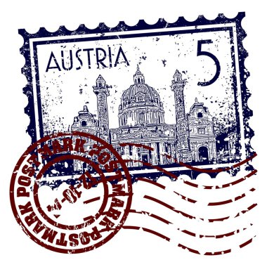 Vector illustration of stamp or postmark of Austria clipart