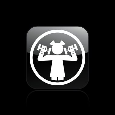 Woman gym single icon clipart