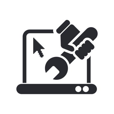 Vector illustration of isolated pc repair icon clipart