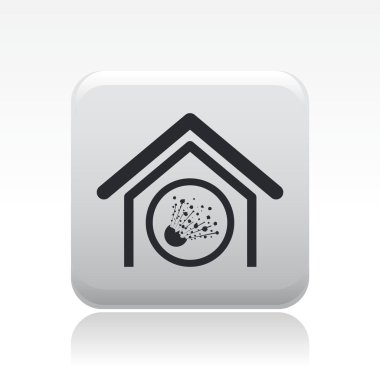 Vector illustration of isolated explosive house icon clipart