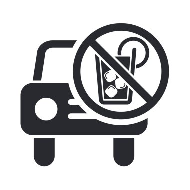 Vector illustration of isolated drunk drive icon clipart