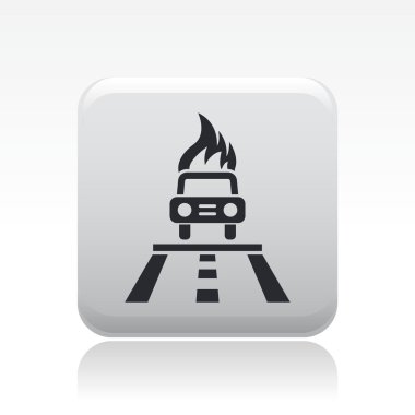 Vector illustration of single isolated car burning icon clipart