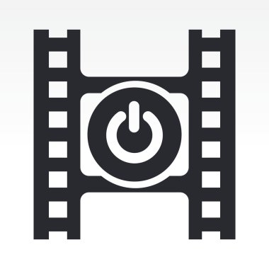 Vector illustration of isolated video player icon clipart