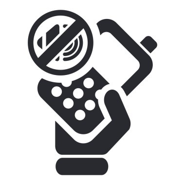 Vector illustration of isolated mute phone icon clipart