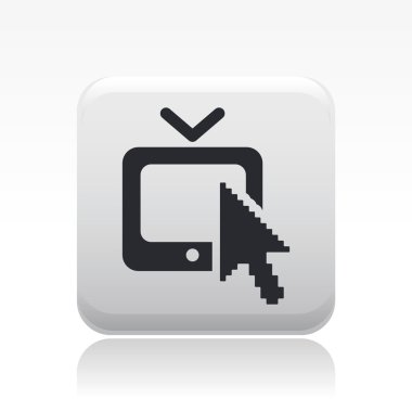 Vector illustration of single web tv icon clipart