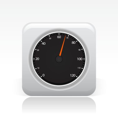 Vector illustration of single tachometer icon clipart