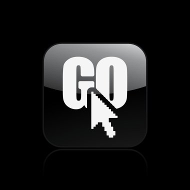 Vector illustration of isolated GO icon clipart