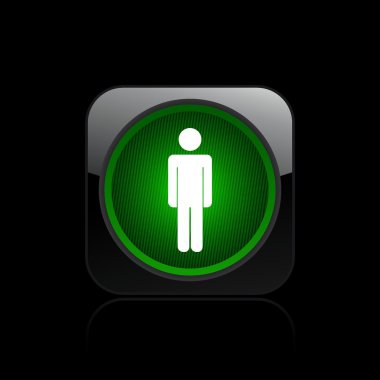 Vector illustration of single green traffic light icon clipart