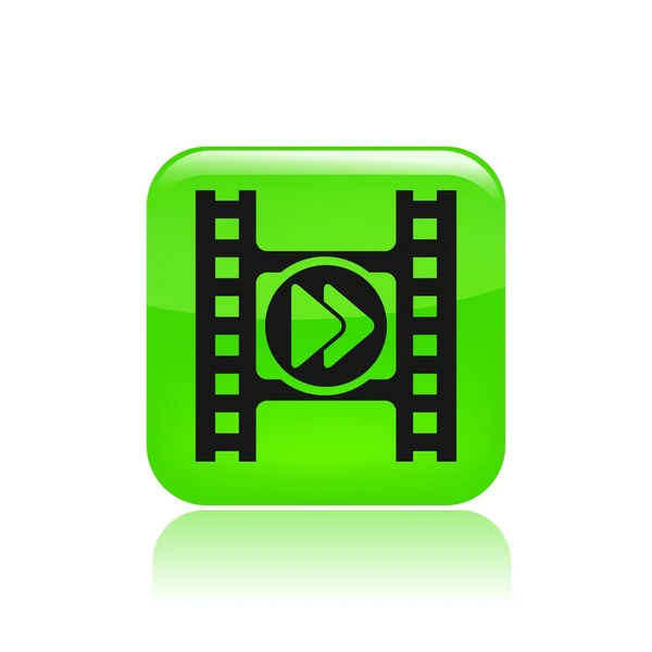 Ilustração vetorial do ícone do reprodutor de vídeo único —  Vetores de Stock