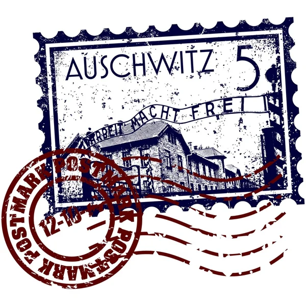 Ilustración vectorial del sello de Auschwitz — Vector de stock