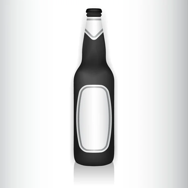 Illustrazione vettoriale di una bottiglia di vetro con adesivi — Vettoriale Stock