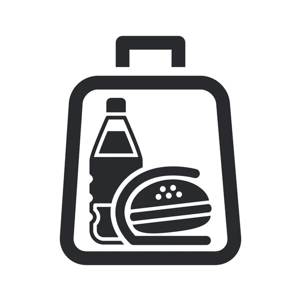 Векторная иллюстрация одиночной иконки с изображением бутерброда и напитка — стоковый вектор