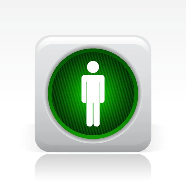 Illustration vectorielle d'une icône isolée représentant un trafic piétonnier vert — Image vectorielle