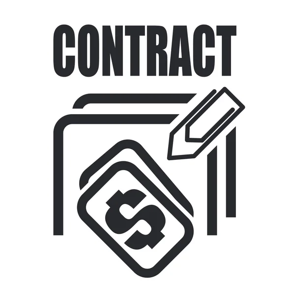 Ilustração vetorial de um ícone representando um contrato — Vetor de Stock
