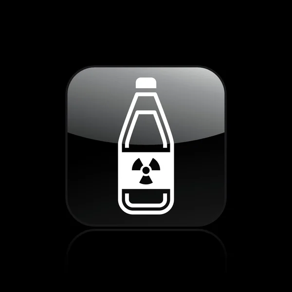 Vektorillustration des modernen Symbols, das eine Flasche mit dem Symbol "radioact" darstellt — Stockvektor